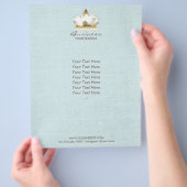 Brochure Yoga Studio Gold Lotus Logo Blue Linen (Hand)