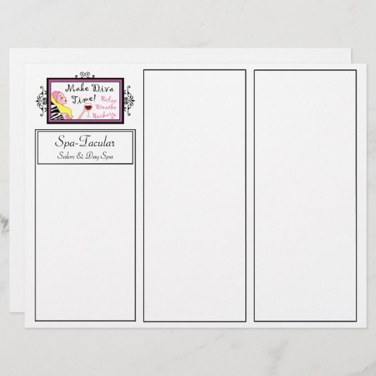 Brochures over Day Spa DIVA Tri-Fold (Voorkant / Achterkant)