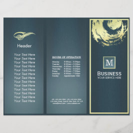 Brochures over het bloedbad in Tri-Fold Gold Blue-
