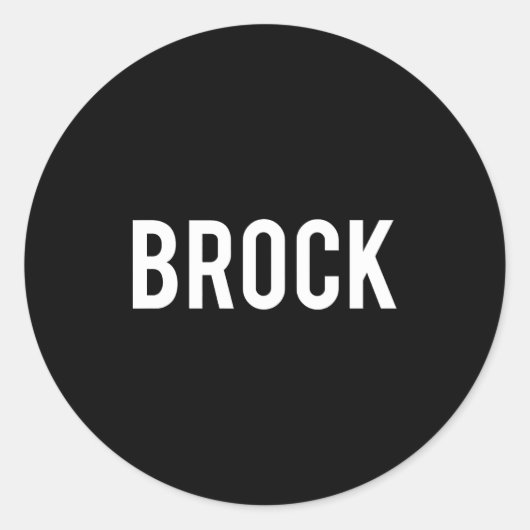 Brock - Cool New Funny Name Fan Gift Tee  Ronde Sticker (Voorkant)
