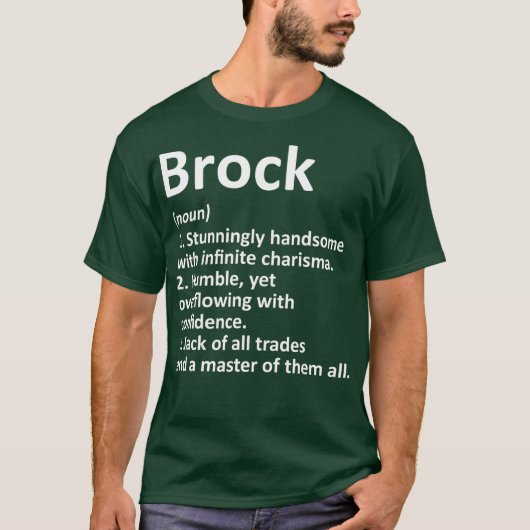 BROCK Definition Personalized Name Funny Gift T-shirt (Voorkant)