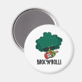 Brock en Roll Funny Veggie Broccoli Pun Magneet (Voorkant / Achterkant)