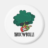 Brock en Roll Funny Veggie Broccoli Pun Magneet (Voorkant)