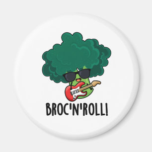 Brock en Roll Funny Veggie Broccoli Pun Magneet