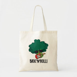 Brock en Roll Funny Veggie Broccoli Pun Tote Bag