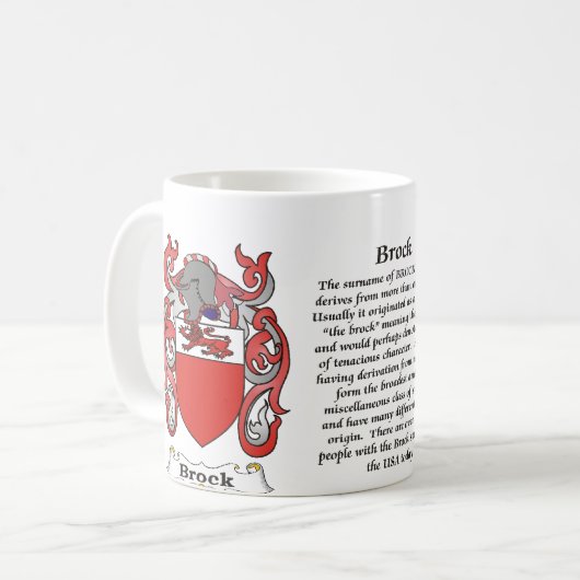 Brock Family Coat of Arms mok (Voorkant links)