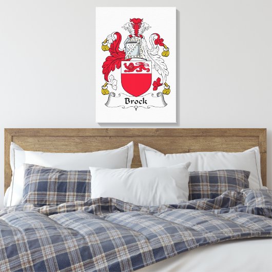 Brock Family Crest Canvas Afdruk (Insitu (Slaapkamer))