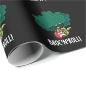 Brock n Roll Grappig Veggie Broccoli Pun Dark BG Cadeaupapier (Rol Hoek)