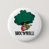 Brock n Roll Grappig Veggie Broccoli Pun Ronde Button 5,7 Cm (Voorkant)