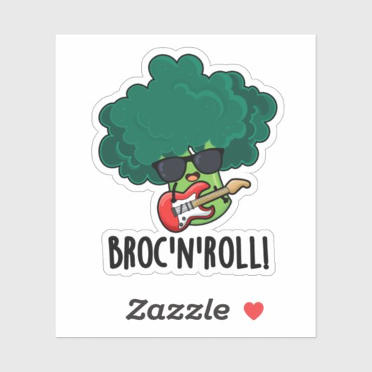 Brock n Roll Grappig Veggie Broccoli Pun Sticker (Vel)