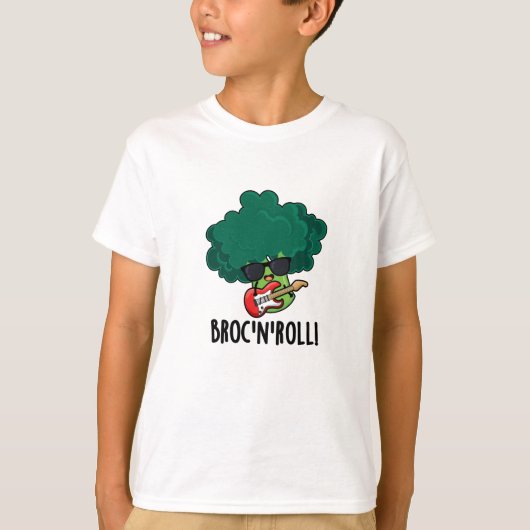 Brock n Roll Grappig Veggie Broccoli Pun T-shirt (Voorkant)