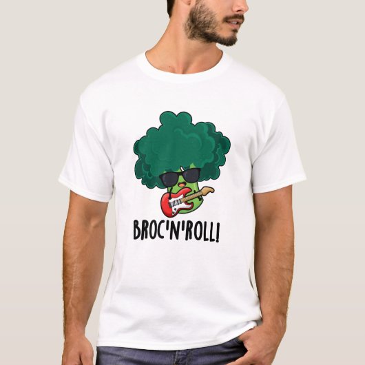 Brock n Roll Grappig Veggie Broccoli Pun T-shirt (Voorkant)
