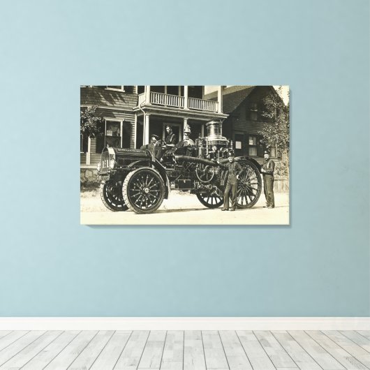 Brockton Brandweer Motor nr. 1 BFD Canvas Afdruk (Insitu (Houten vloer))