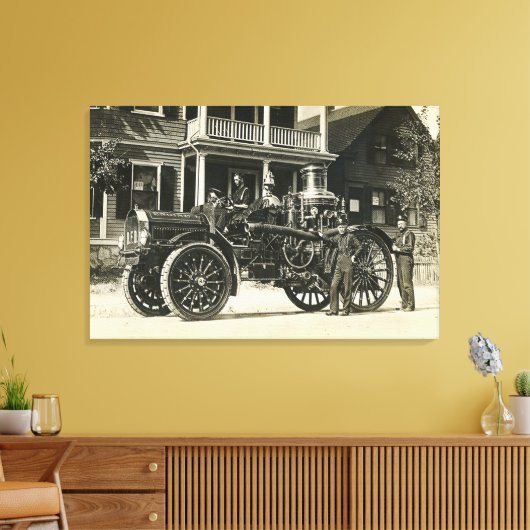 Brockton Brandweer Motor nr. 1 BFD Canvas Afdruk (Insitu (Woonkamer))