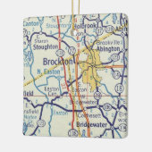 Brockton MA  Map Keramisch Ornament (Links)
