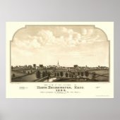 Brockton, MA Panoramic Map - 1844 Poster (Voorkant)