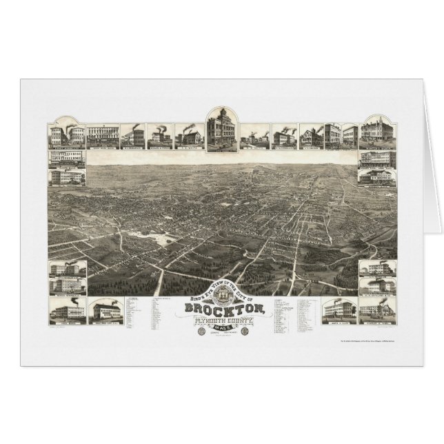 Brockton, MA Panoramic Map - 1882 (Voorkant Horizontaal)
