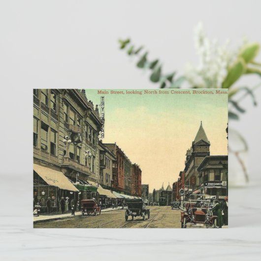 Brockton, Massachusetts, antiek 1910. Kaart (Staand voorkant)
