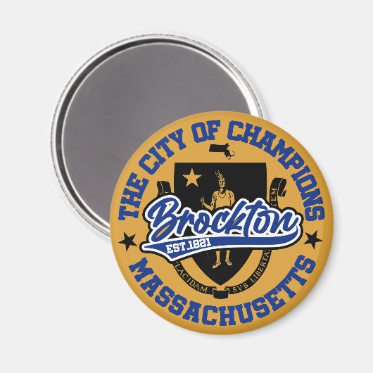 Brockton, Massachusetts Magneet (Voorkant / Achterkant)