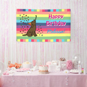 Brocolate Lab Birthday Party Confetti Horizontal Spandoek