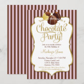 Brocolate Party Invitation Birthday Dessert Kaart (Voorkant / Achterkant)