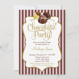 Brocolate Party Invitation Birthday Dessert Kaart