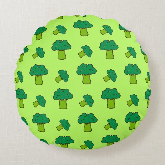 Brócoli Rond Kussen (Voorkant)