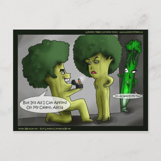 Brocolli Bruid Grappige Kaarten T-shirts Mokken &  (Voorkant)