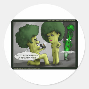 Brocolli Bruid Grappige Kaarten T-Shirts Mokken &  Ronde Sticker