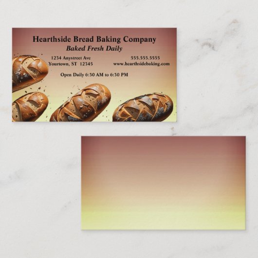Broden van ambachtelijke brood bakkerij brood wink visitekaartje (Voorkant / Achterkant)