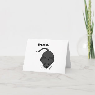 Brodent Bro Cartoon, Grappige Grijze Rat of Muizen Notitiekaartje