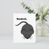 Brodent Grey Rat of Mouse Funny Bro Cartoon Briefkaart (Staand voorkant)