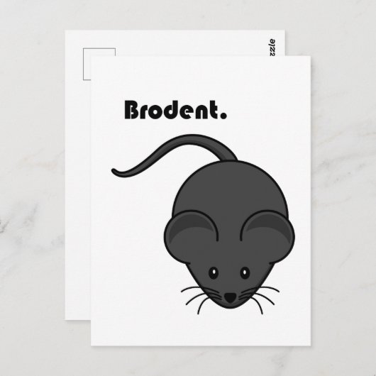 Brodent Grey Rat of Mouse Funny Bro Cartoon Briefkaart (Voorkant / Achterkant)