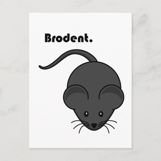 Brodent Grey Rat of Mouse Funny Bro Cartoon Briefkaart (Voorkant)
