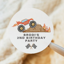 BRODI Red Monster Truck Boy Verjaardag