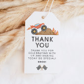 BRODI Rode Monster Truck Feestje Uitnodiging Cadeaulabel