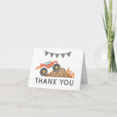 BRODI Rode Monster Truck Verjaardagsfeest Bedankkaart (Voorkant)