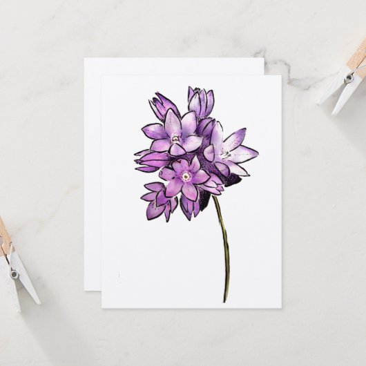 Brodiaea Flower Kaart (Voorkant / Achterkant in situ)