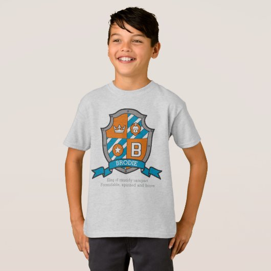 Brodie boys B name & betekenend messghts shield T-shirt (Voorkant volledig)