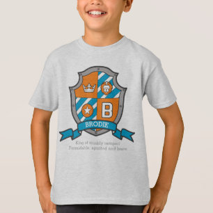 Brodie boys B name & betekenend messghts shield T-shirt