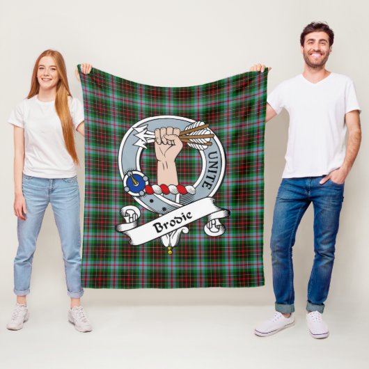 Brodie Clan Badge Schotse ruit Plaid Fleece Deken (In situ)
