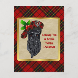 Brodie Clan Badge & Tartan Kerstmis Briefkaart