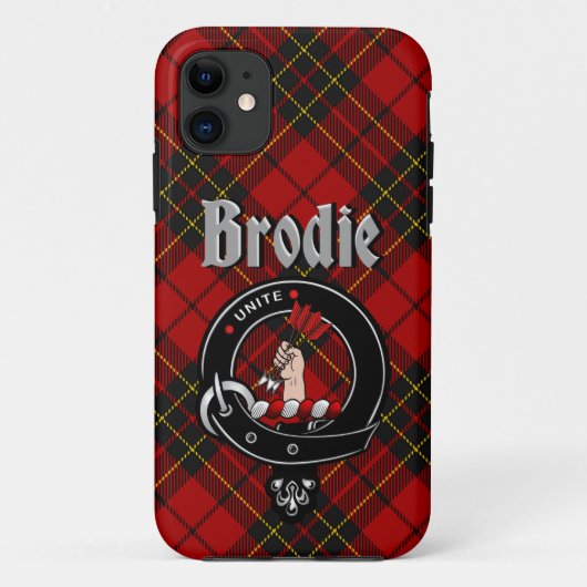 Brodie Clan Badge & Tartan Phone Case (Achterkant)