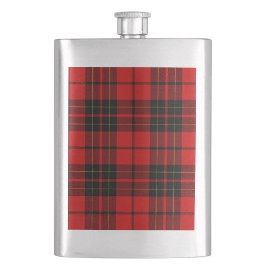 Brodie clan tartan red black plaid flacon (Voorkant)