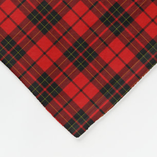 Brodie clan tartan red black plaid fleece deken