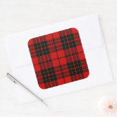 Brodie clan tartan red black plaid vierkante sticker (Envelop)