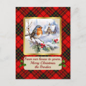 Brodie Crest & Tartan w/Robin Gepersonaliseerd Feestdagenkaart (Voorkant)