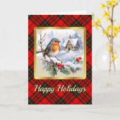 Brodie Crest & Tartan w/Robin Gepersonaliseerd Kaart (Gele Bloem)