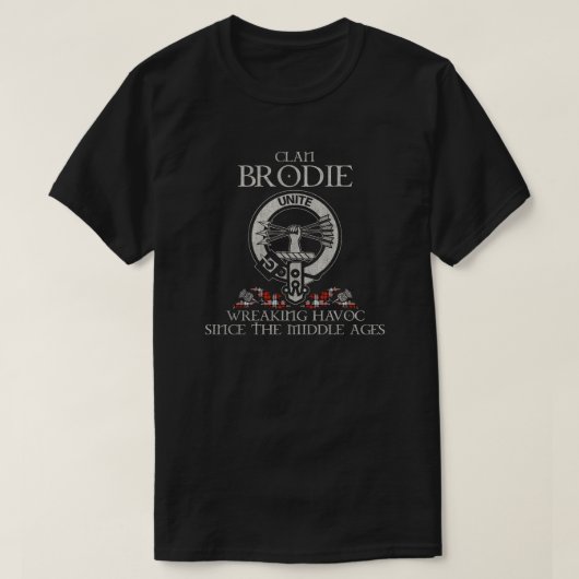 Brodie Dress Clan crest Schotse achternaam tartan  T-shirt (Design voorkant)