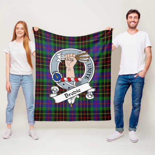 Brodie Hunting Clan Badge Tartan Pset Fleece Deken (In situ)